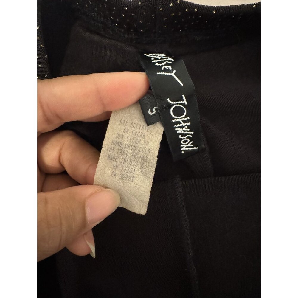 Vintage Betsey Johnson Women's Y2K 90s Black & Gold Glitter Mini Skirt Size S - Picture 6 of 6